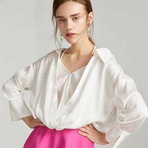 J.ING Iris White Layered Top NWT Size S